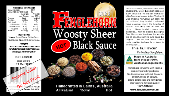 Fenglehorn Woosty Sheer Black Sauce *HOT* 150ml