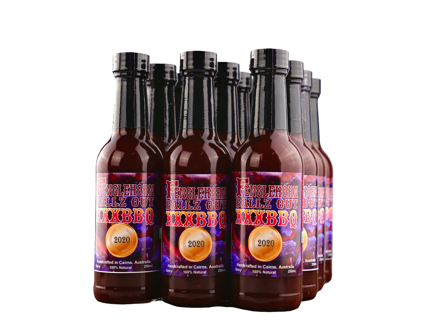 Fenglehorn Ballz Out XXX BBQ Sauce 250ml *SPICY* 6 Pack