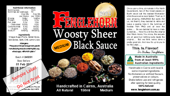 Fenglehorn Woosty Sheer Black Sauce *MEDIUM* 150ml