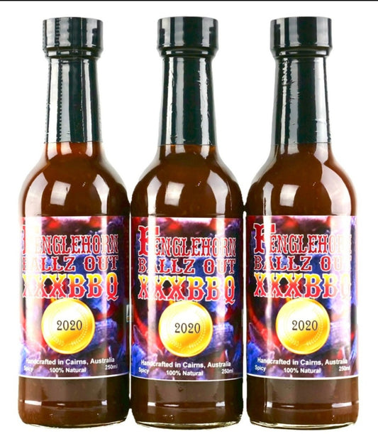 Fenglehorn Ballz Out XXX BBQ 250ml *SPICY* 3 pack